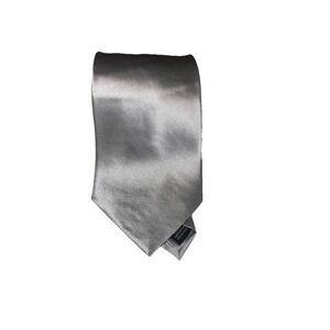 Regis Men's Silk Satin Silver Traditional Wedding Event Formal Tie